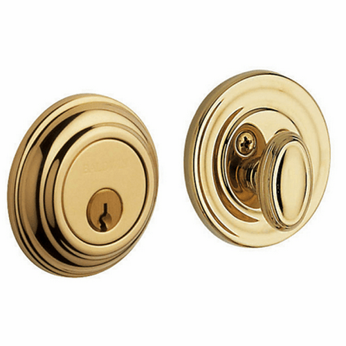 Baldwin 8231003 Lifetime Polished Brass Single Cylinder Traditional Deadbolt