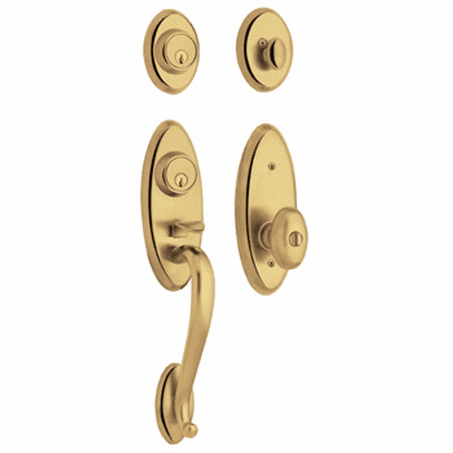 Baldwin 853450032ENT Lifetime Polished Brass Single Cylinder Landon 2-Point Handleset with Egg Knob