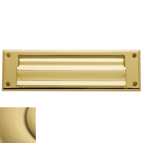 Baldwin 0017.060 Satin Brass & Brown 10” x 3” Letter Box Plate