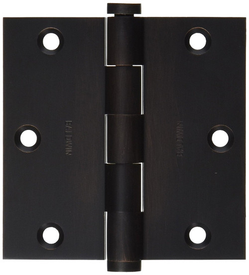 Baldwin 1035.112.I Venetian Bronze 3-1/2" x 3-1/2" Square Corner Brass Hinge