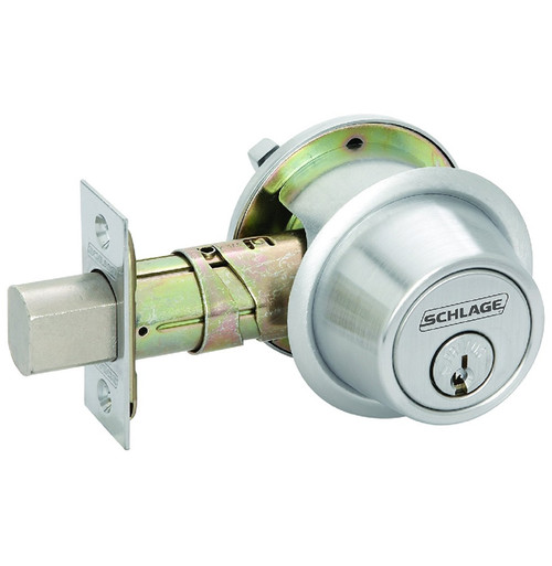 Schlage B561P-626 Satin Chrome One-Way Deadbolt Lock