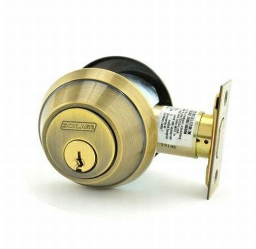 Schlage B663P-609 Antique Brass Classroom Deadbolt Lock