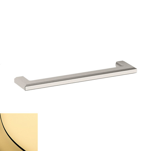 Baldwin 4413031 6" Center to Center Bevel Pull Unlacquered Brass Finish