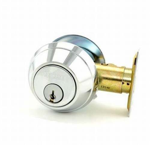 Schlage B663P-625 Bright Chrome Classroom Deadbolt Lock