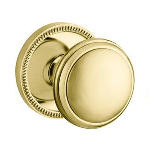 Baldwin 5069.003.fd Lifetime Polished Brass Full Dummy 5069 Solid Brass Knob with Your Choice of Rosette