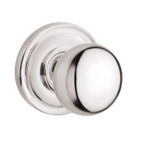 Baldwin 5000.055.fd Lifetime Polished Nickel Full Dummy 5000 Solid Brass Knob with Your Choice of Rosette