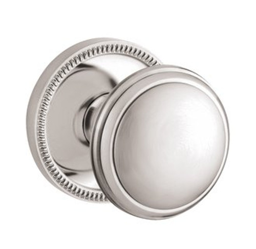 Baldwin 5069.055.fd Lifetime Polished Nickel Full Dummy 5069 Solid Brass Knob with Your Choice of Rosette