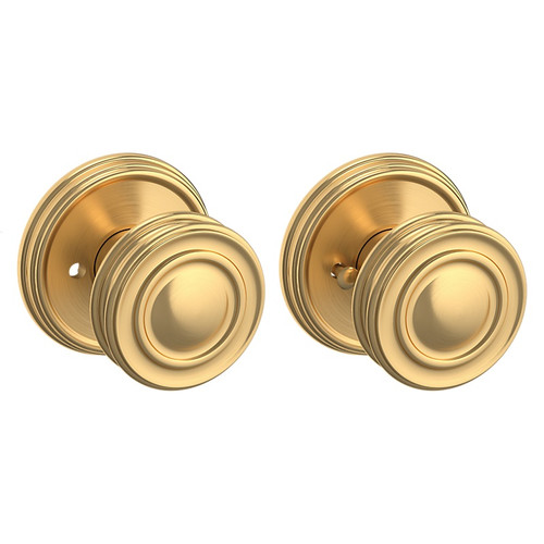 Baldwin 5066044PRIV-PRE Lifetime Satin Brass Privacy Knob with 5078 Rose