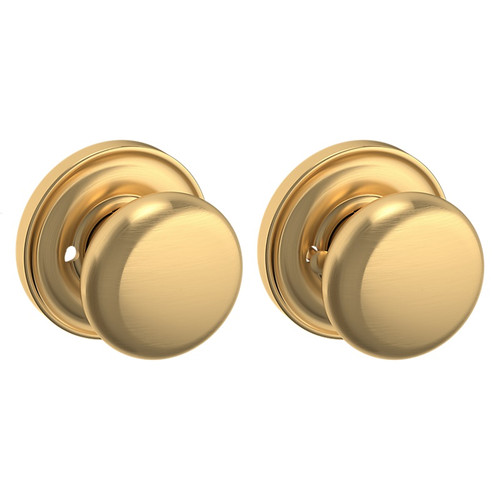 Baldwin 5015044PRIV-PRE Lifetime Satin Brass Privacy Knob with 5048 Rose