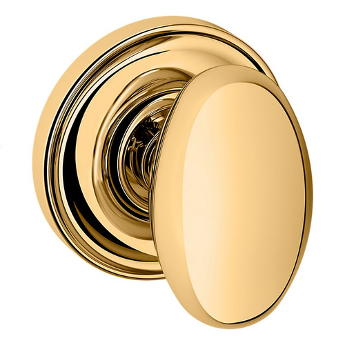 Baldwin 5025031FD-PRE Non-lacquered Brass Interior Full Dummy Egg Knob with 5048 Rose