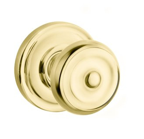 Baldwin 5020.031.pass Non-lacquered Brass Passage 5020 Solid Brass Knob with Your Choice of Rosette