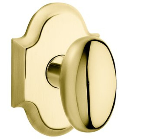 Baldwin 5024.031.priv Non-lacquered Brass Privacy 5024 Solid Brass Knob with Your Choice of Rosette