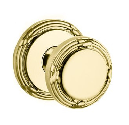 Baldwin 5013.031.priv Non-lacquered Brass Privacy 5013 Solid Brass Knob with Your Choice of Rosette