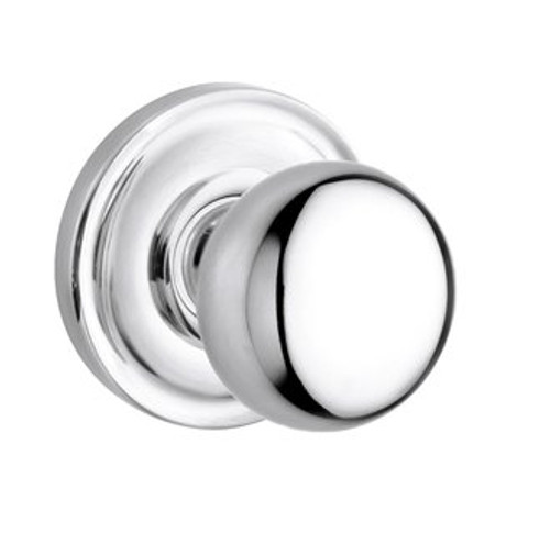 Baldwin 5000.260.fd Polished Chrome Full Dummy 5000 Solid Brass Knob with Your Choice of Rosette