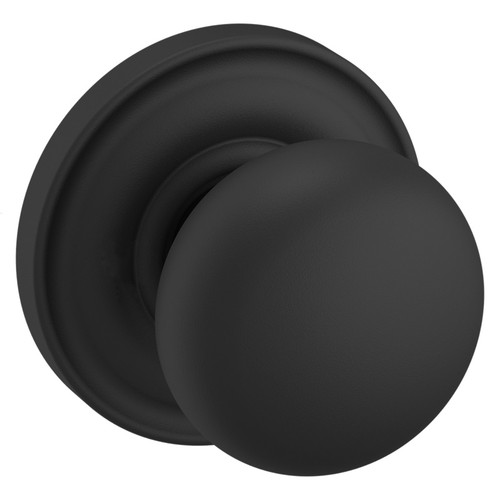 Baldwin 5000190PASS-PRE Satin Black Passage Knob with 5048 Rose