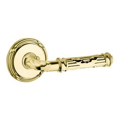 Baldwin 5122.003.fd Lifetime Polished Brass Full Dummy 5122 Solid Brass Lever with Your Choice of Rosette