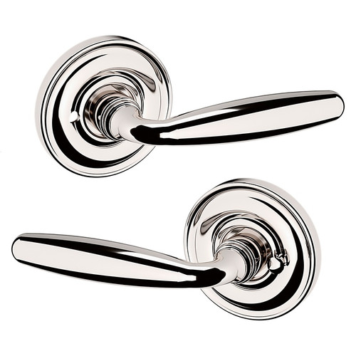 Baldwin 5106055PRIV-PRE Lifetime Polished Nickel Privacy Lever with 5048 Rose