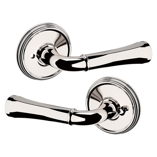 Baldwin 5113055PRIV-PRE Lifetime Polished Nickel Privacy Lever with 5078 Rose