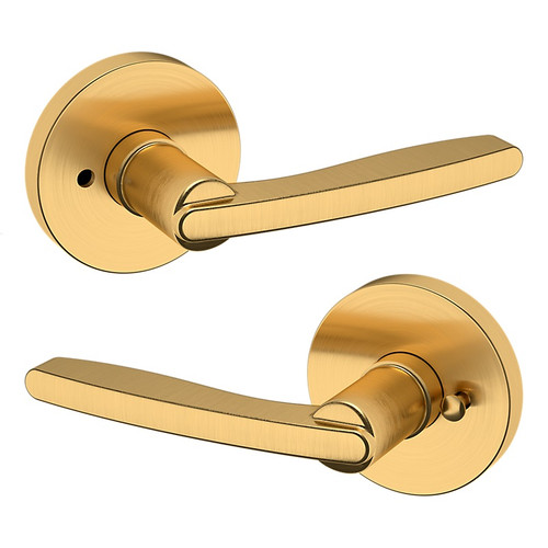 Baldwin 5164044PRIV-PRE Lifetime Satin Brass Privacy Lever with 5046 Rose