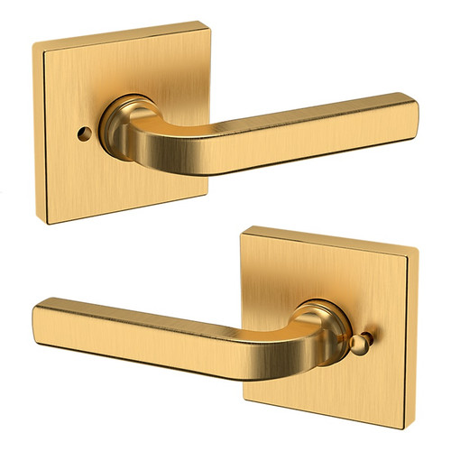 Baldwin 5190044PRIV-PRE Lifetime Satin Brass Privacy Lever with R017 Rose