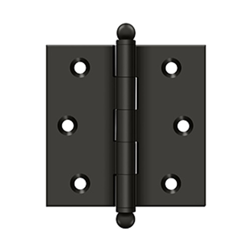 Deltana CH2525U10B Oil Rubbed Bronze 2-1/2" x 2-1/2" Square Corner Brass Cabinet Hinge