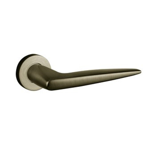 Baldwin 5166.050.fd.s Satin Brass & Black Full Dummy 5166 Solid Brass Lever with Your Choice of Small Rosette