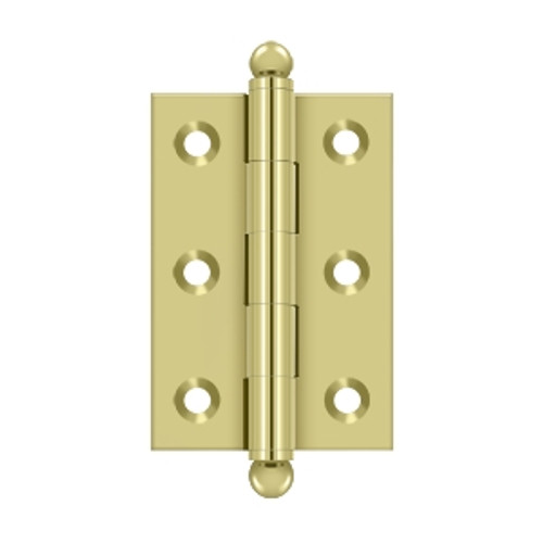 Deltana CH2517U3 Polished Brass 2-1/2" x 1-11/16" Square Corner Brass Cabinet Hinge