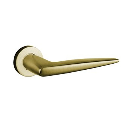 Baldwin 5166.060.fd.s Satin Brass & Brown Full Dummy 5166 Solid Brass Lever with Your Choice of Small Rosette