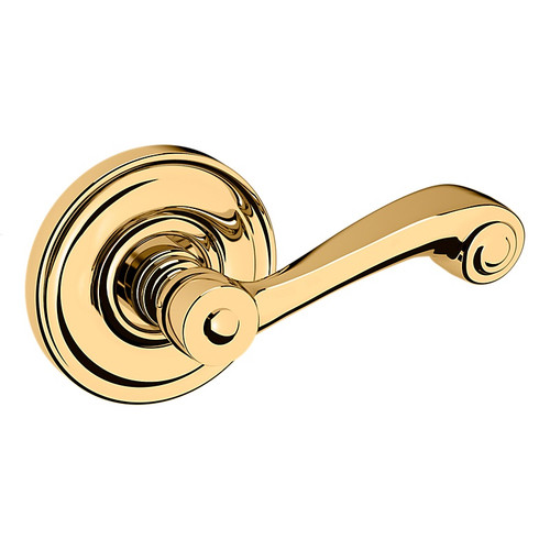 Baldwin 5103031PASS-PRE Unlacquered Brass Passage Lever with 5048 Rose