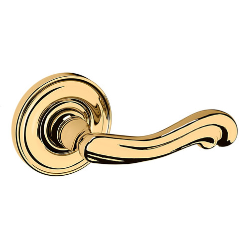 Baldwin 5108031PASS-PRE Unlacquered Brass Passage Lever with 5048 Rose