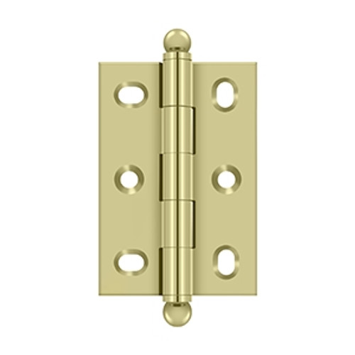 Deltana CHA2517U3-UNL Unlacquered Brass 2-1/2" x 1-11/16" Adjustable Square Corner Brass Cabinet Hinge