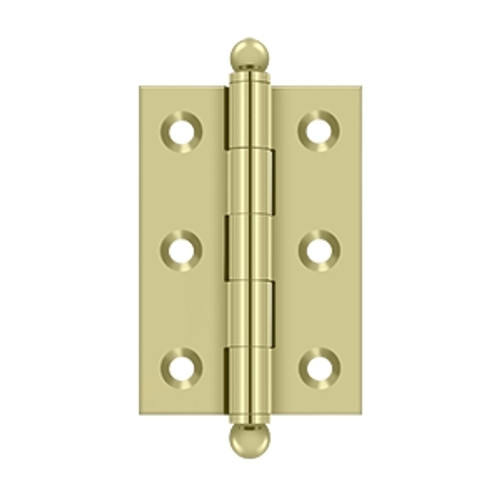 Deltana CH2517U3-UNL Unlacquered Brass 2-1/2" x 1-11/16" Square Corner Brass Cabinet Hinge