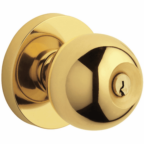 Baldwin 5216003FD Lifetime Polished Brass Exterior Full Dummy Contemporary Knob with 5046 Rose