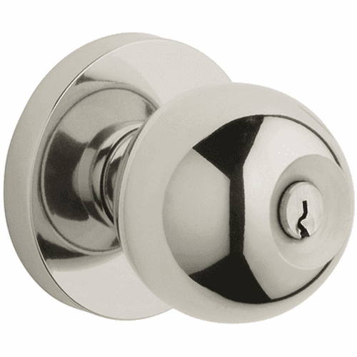 Baldwin 5215055FD Lifetime Polished Nickel Exterior Full Dummy Contemporary Knob with 5046 Rose