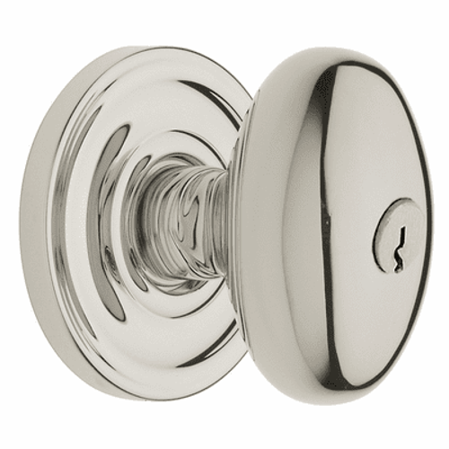 Baldwin 5229.055.entr Lifetime Polished Nickel Keyed Entry Egg Knob with 5048 Rose