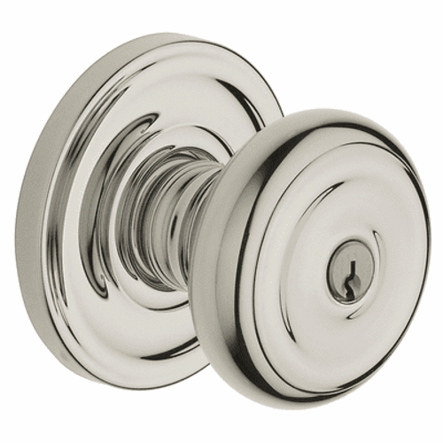 Baldwin 5210055ENTR Lifetime Polished Nickel Keyed Entry Colonial Knob with 5048 Rose