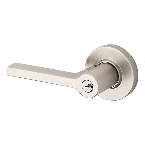 Baldwin 5260056LENT Lifetime Satin Nickel Keyed Entry Square Lever with Round Rose (Left Handed)