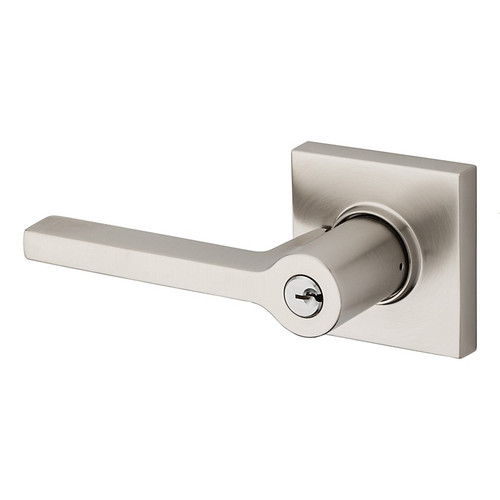 Baldwin 5285056LENT Lifetime Satin Nickel Keyed Entry Square Lever with Square Rose (Left Handed)