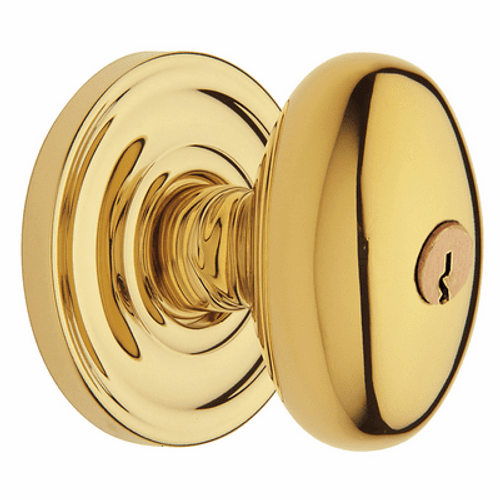 Baldwin 5225031FD Non-lacquered Brass Exterior Full Dummy Egg Knob with 5048 Rose