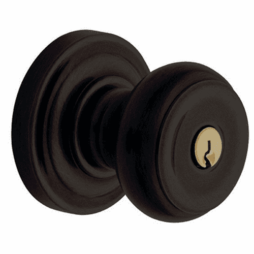 Baldwin 5211102FD Oil Rubbed Bronze Exterior Full Dummy Colonial Knob with 5048 Rose