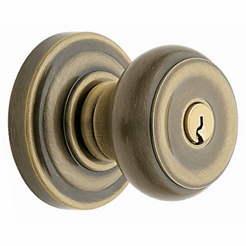 Baldwin 5211050FD Satin Brass & Black Exterior Full Dummy Colonial Knob with 5048 Rose