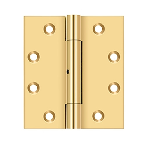 Deltana CSB4540SN Lifetime Polished Brass (NRP) 4-1/2" x 4" Square Corner Brass Hinge