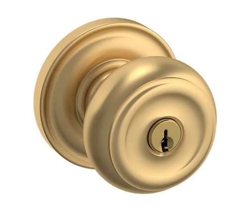 Baldwin 5210033ENTR Vintage Brass Keyed Entry Colonial Knob with 5048 Rose