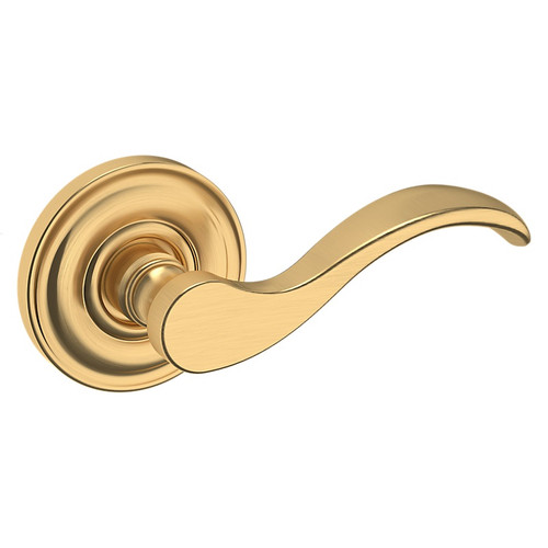 Baldwin 5455V044PASS-PRE Lifetime Satin Brass Passage Lever with 5048 Rose