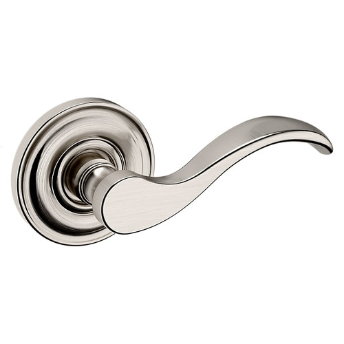 Baldwin 5455V056PASS-PRE Lifetime Satin Nickel Passage Lever with 5048 Rose