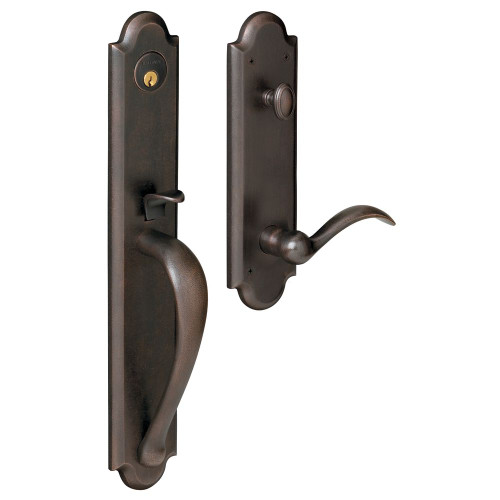 Baldwin 6402402RFD/LFD Distressed Oil Rubbed Bronze Dummy Boulder Full Handleset with Beavertail Lever