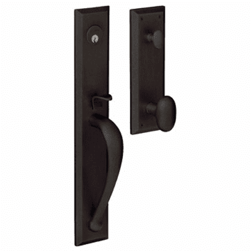 Baldwin 6403402ENTR Distressed Oil Rubbed Bronze Single Cylinder Cody Full Handleset with Oval Knob