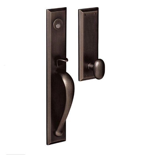 Baldwin 6403402FD Distressed Oil Rubbed Bronze Dummy Cody Full Handleset with Oval Knob