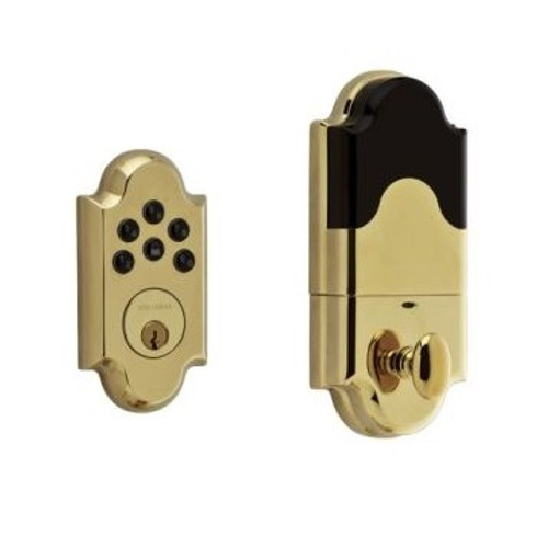 Baldwin 8252003AC1 Lifetime Polished Brass Boulder Keyless Entry Single Cylinder Electronic Deadbolt