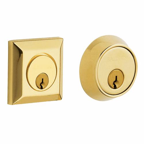 Baldwin 8255031 Non-lacquered Brass Double Cylinder Squared Deadbolt